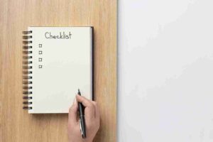 A checklist to complete