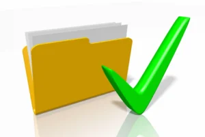 a folder with done